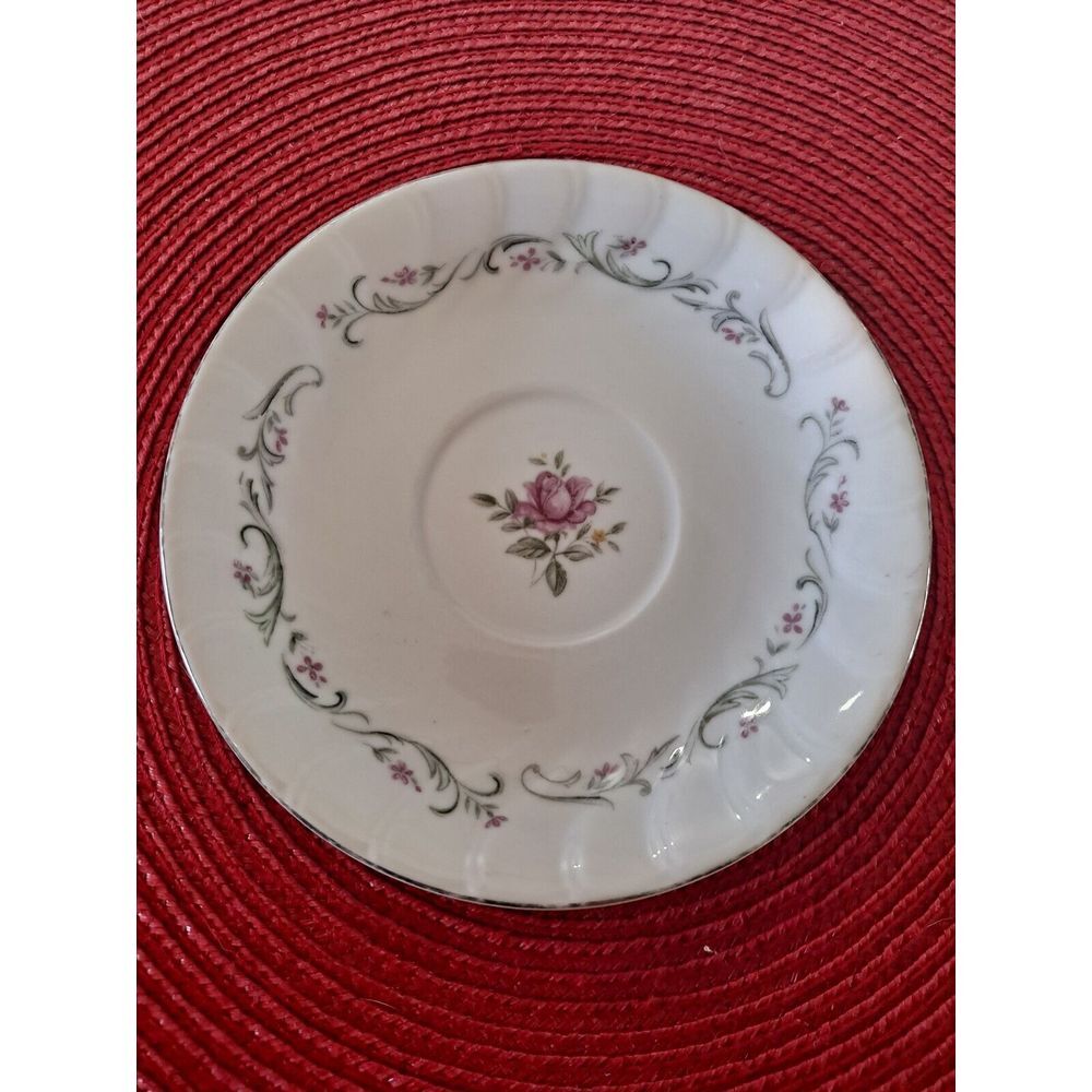One 6" Royal Swirl Fine China Japan Pink Rose Saucer